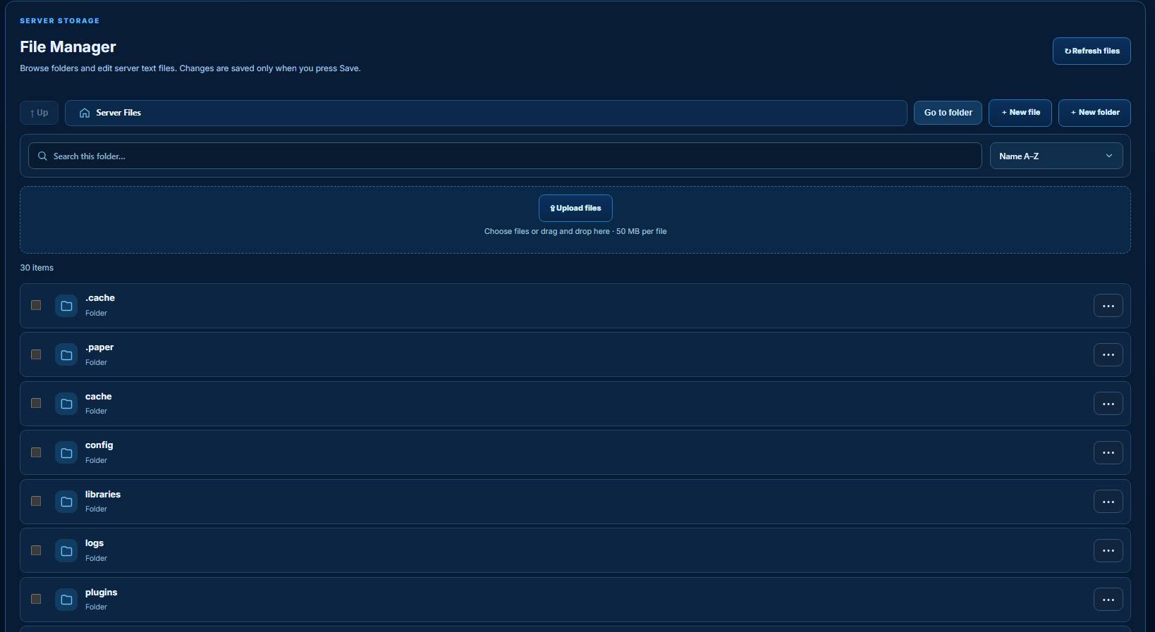 Starbound Hosting File management development screenshot
